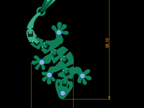 Gecko Totem Pendant 3D Printable Jewelry 3D Print Model