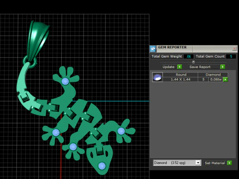 Gecko Totem Pendant 3D Printable Jewelry 3D Print Model