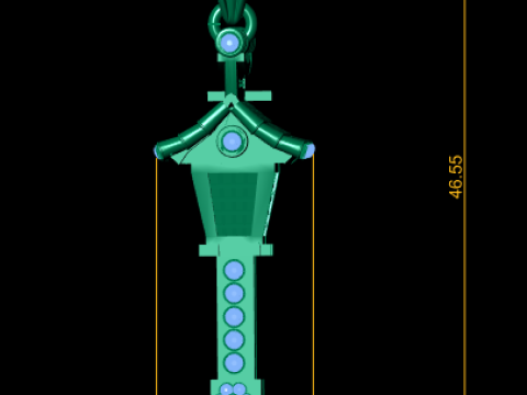 L&aacute;mpara colgante Zen Guardian Joyer&iacute;a imprimible en 3D Modelo de impresión 3D