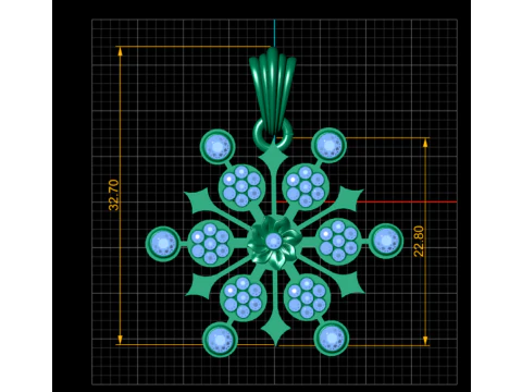 Royal Floral Cross Pendant Gold Blossom Cross with Ruby Accents 3D Printable Jewelry 3D Print Model