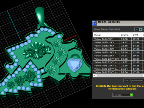 Sacred Hand Heart Pendant Floral Hamsa-Inspired Gold Pendant with Ruby Accents 3D Printable Jewel 3D Print Model