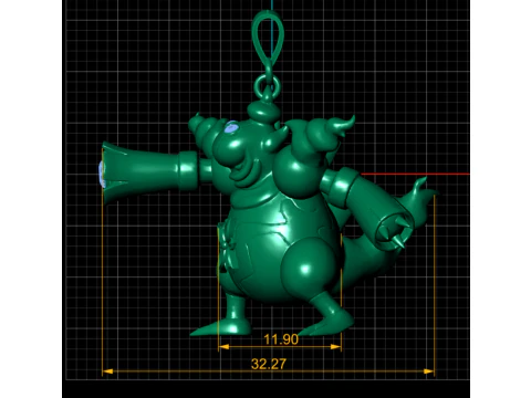 ゴールデン ガーディアン ビースト ペンダント 神話上の生き物のキャラクター ジェムストーンコア付き 3D 印刷可能ジュエリー 3Dプリントモデル