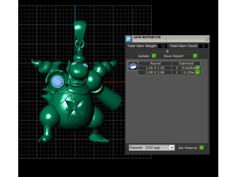 ゴールデン ガーディアン ビースト ペンダント 神話上の生き物のキャラクター ジェムストーンコア付き 3D 印刷可能ジュエリー 3Dプリントモデル