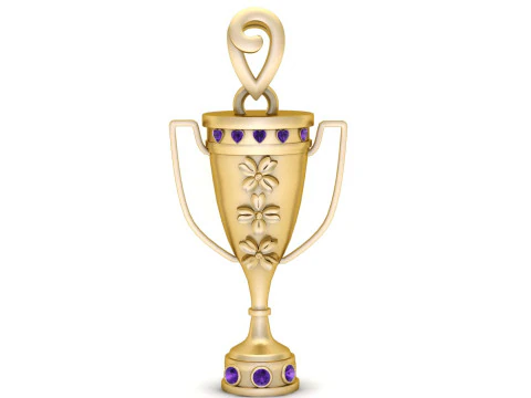 Royal Victory Trophy Pendant High-Detail 3D Printable Jewelry Model 3D Print Model
