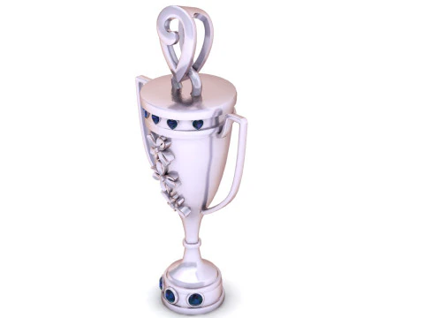 Royal Victory Trophy Pendant High-Detail 3D Printable Jewelry Model 3D Print Model