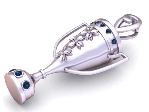 Royal Victory Trophy Pendant High-Detail 3D Printable Jewelry Model 3D Print Model