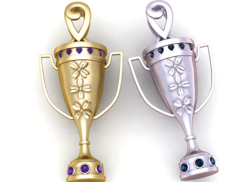 Royal Victory Trophy Pendant High-Detail 3D Printable Jewelry Model 3D Print Model