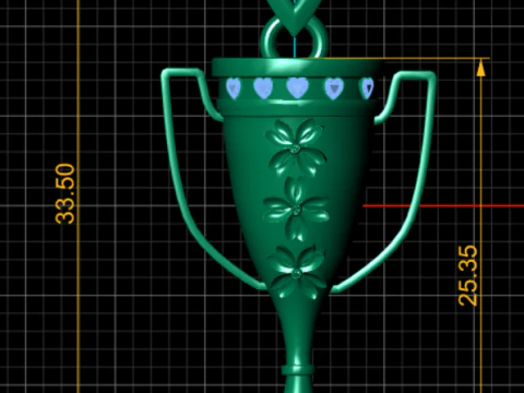Royal Victory Trophy Pendant High-Detail 3D Printable Jewelry Model 3D Print Model