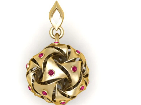 Pendentif sph&egrave;re &agrave; n&oelig;ud infini entrelac&eacute;, mod&egrave;le de bijoux imprimable en 3D Modèles 3D en vedette