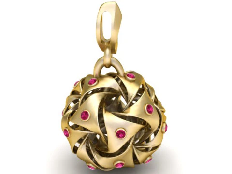 Infinity Knot Sphere Pendant Interwoven Gemstone 3D Printable Jewelry Model 3D Print Model