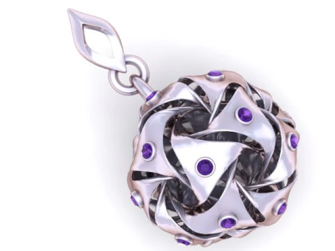 Infinity Knot Sphere Pendant Interwoven Gemstone 3D Printable Jewelry Model 3D Print Model