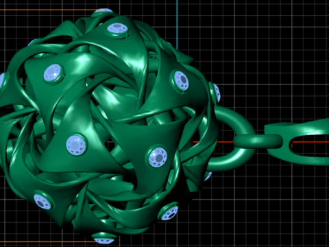 Infinity Knot Sphere Pendant Interwoven Gemstone 3D Printable Jewelry Model 3D Print Model