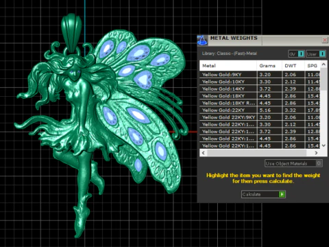 Celestial Fairy Wing Pendant Gemstone Inlay Fantasy 3D Printable Jewelry Model 3D Print Model
