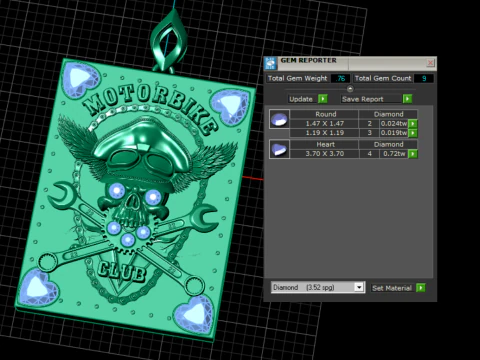 Motorbike Club Skull Pendant Biker Emblem 3D Printable Jewelry Model 3D Print Model
