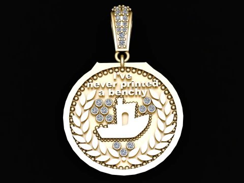 Never Live a Borrowed Benchy Luxury Nautical Emblem Pendant 3D Print Model