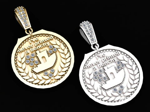 Never Live a Borrowed Benchy Luxury Nautical Emblem Pendant 3D Print Model
