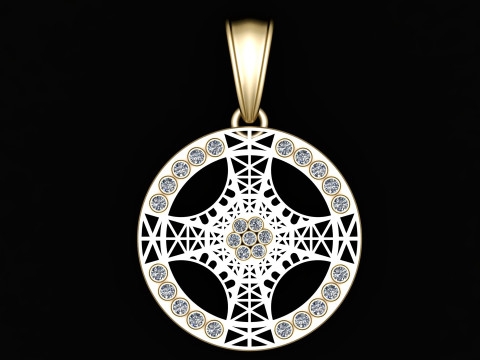 神聖幾何学クロスハローペンダント 3Dプリントモデル