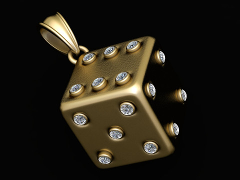 ダイヤモンドダイスフォーチュンペンダント 3Dプリントモデル