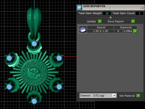 Celestial Sun Sigil Diamond Pendant 3D Print Model
