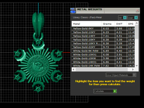 Celestial Sun Sigil Diamond Pendant 3D Print Model