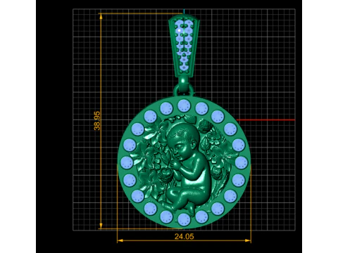 Divine Child Blossom Halo Pendant 3D Print Model