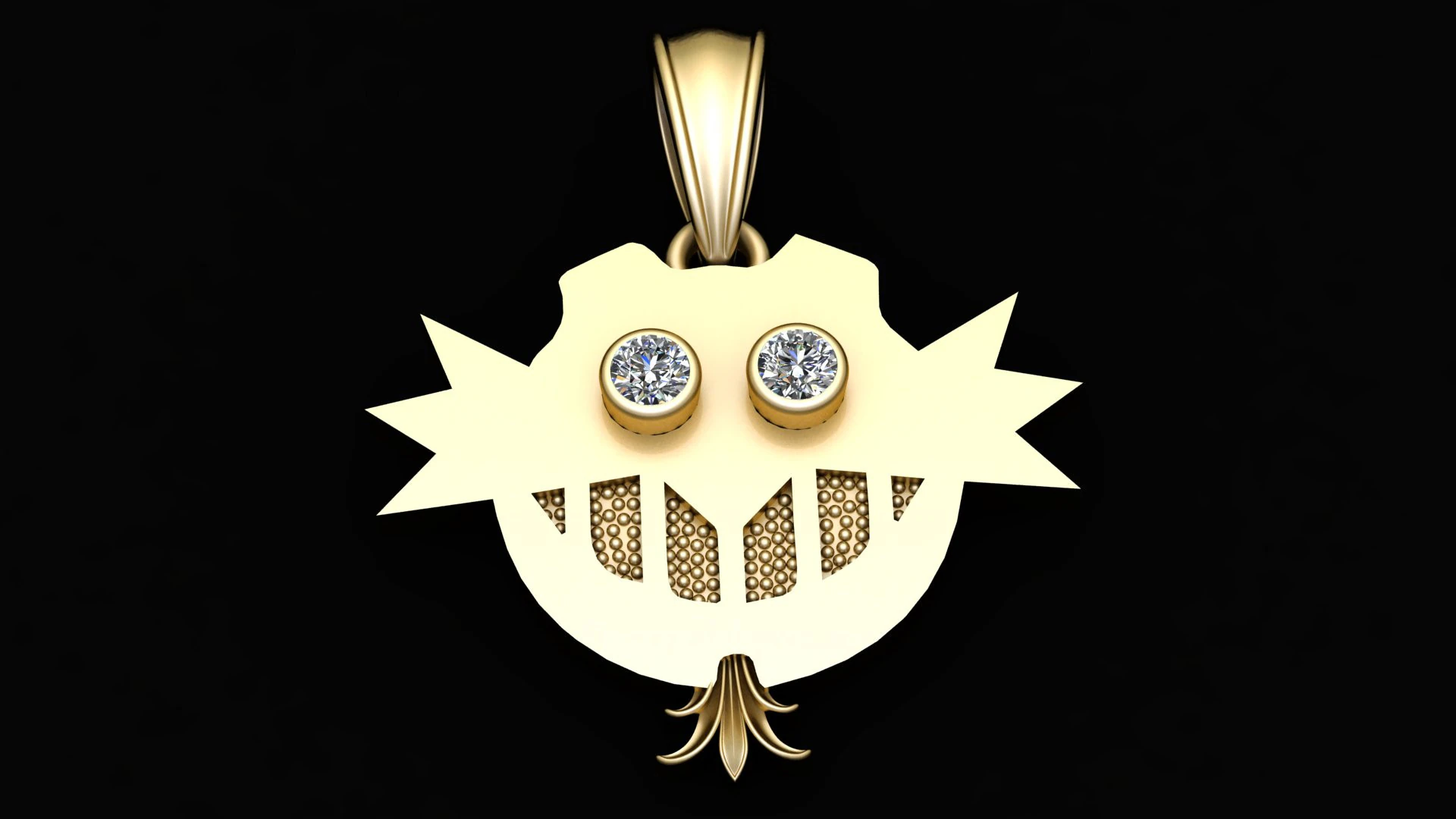 Diamond Owl Smile Pendant 3D Print Model .c4d .max .obj .3ds .fbx .stl .blend 