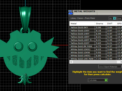 Diamond Owl Smile Pendant 3D Print Model