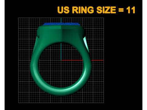 Emerald Heart Cascade Ring Luxury Gold Ring with Green Heart Gemstones 3D Print Model