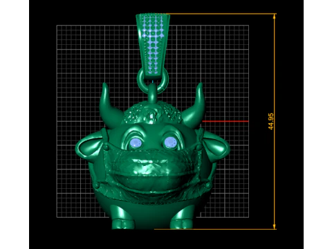 Кулон із смарагдовим охоронцем і милим розкішним золотим персонажем 3D Принт Модель