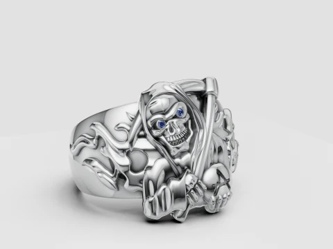 Crimson-Eyed Lion King Ring Royal Gold Power Signet 3D Print Model