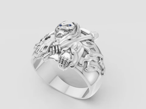 Crimson-Eyed Lion King Ring Royal Gold Power Signet 3D Print Model