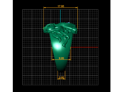 Crimson-Eyed Lion King Ring Royal Gold Power Signet 3D Print Model