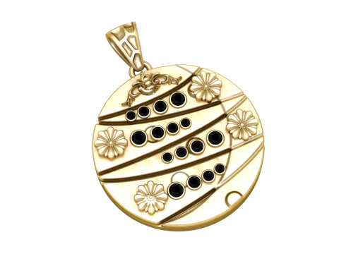 सुंदर पुष्प डिस्क पेंडेंट 3D प्रिंट मॉडल