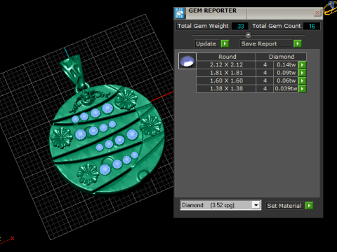 Elegant Floral Disc Pendant 3D Print Model