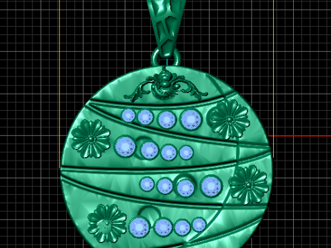 Elegant Floral Disc Pendant 3D Print Model