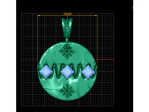 Royal Blue Square Gem Disc Pendant 3D Print Model