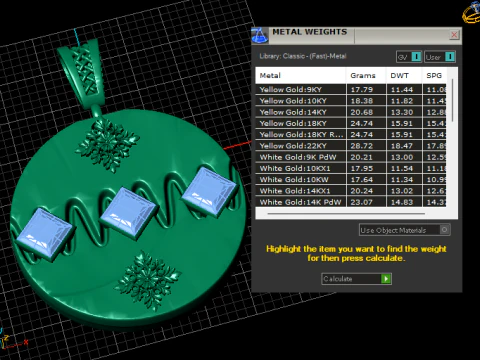 Royal Blue Square Gem Disc Pendant 3D Print Model