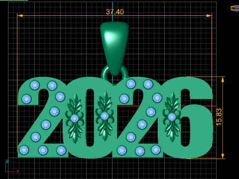 2026 Custom Year Pendant 3D Print Model