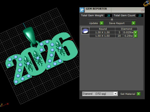 2026 Custom Year Pendant 3D Print Model