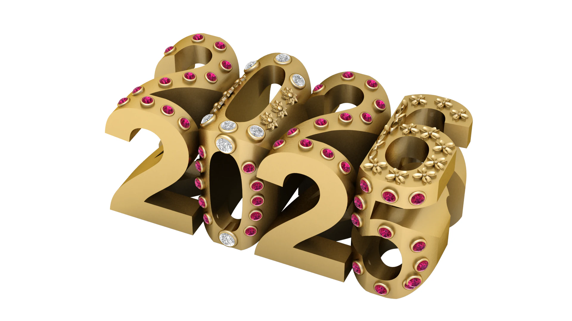 2026 Luxury Number Pendant 3D Print Model .c4d .max .obj .3ds .fbx .stl .blend 