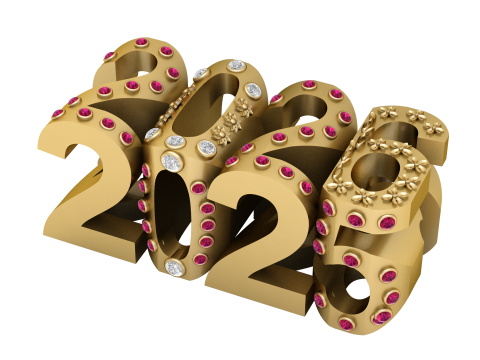 Pingente de n&uacute;mero de luxo 2026 Modelo de Impressão 3D