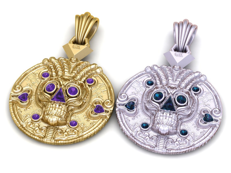 Royal Medallion Pendan 3D Print Model .c4d .max .obj .3ds .fbx .stl .blend 