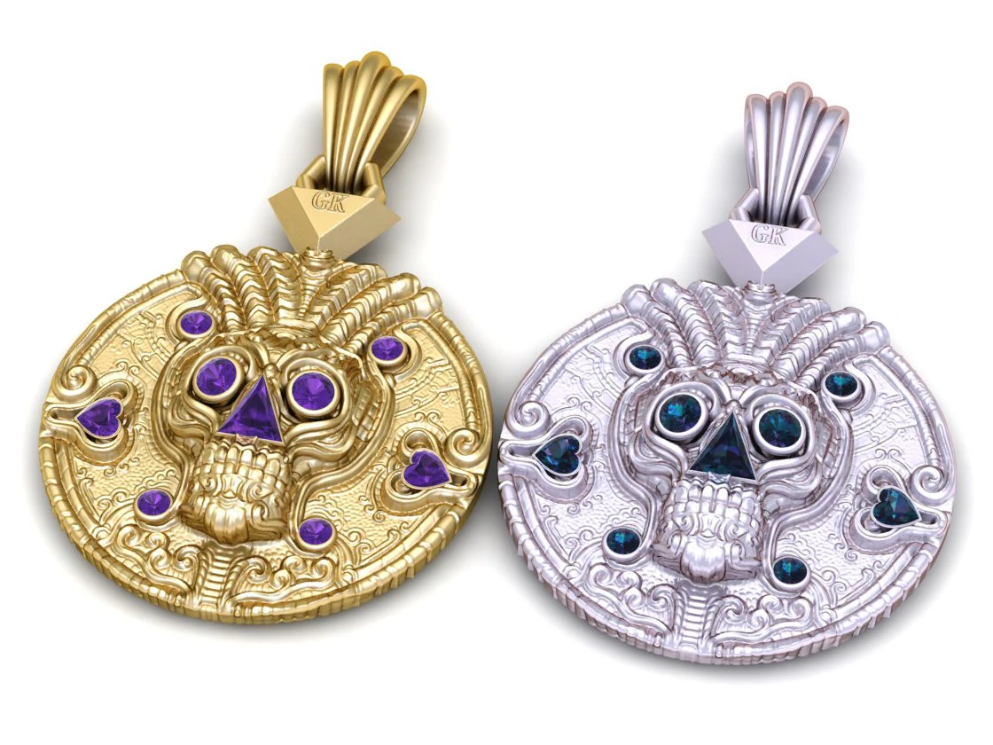 Royal Medallion Pendan 3D Print Model .c4d .max .obj .3ds .fbx .stl .blend 