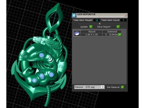 Fierce Fish Emblem Pendant 3D Print Model