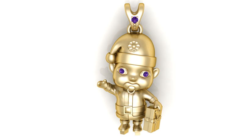Cute Baby Charm Pendant 3D Print Model .c4d .max .obj .3ds .fbx .stl .blend 