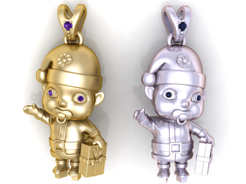 Cute Baby Charm Pendant 3D Print Model