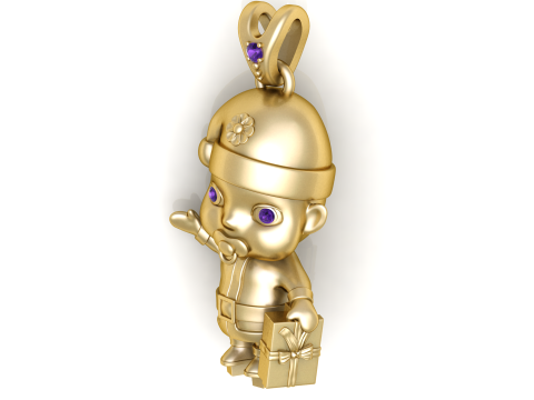 Cute Baby Charm Pendant 3D Print Model