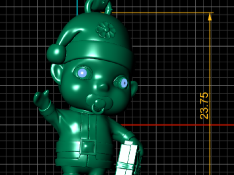 Cute Baby Charm Pendant 3D Print Model