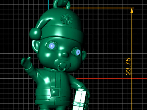Cute Baby Charm Pendant 3D Print Model