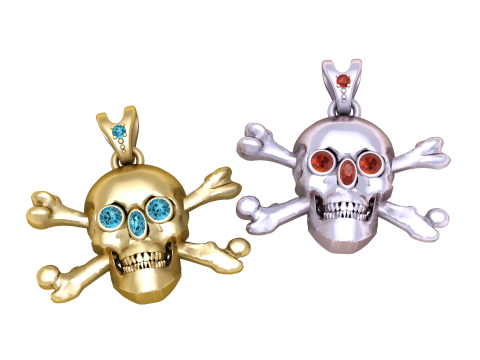 Skull Crossbones Pendant 3D Print Model